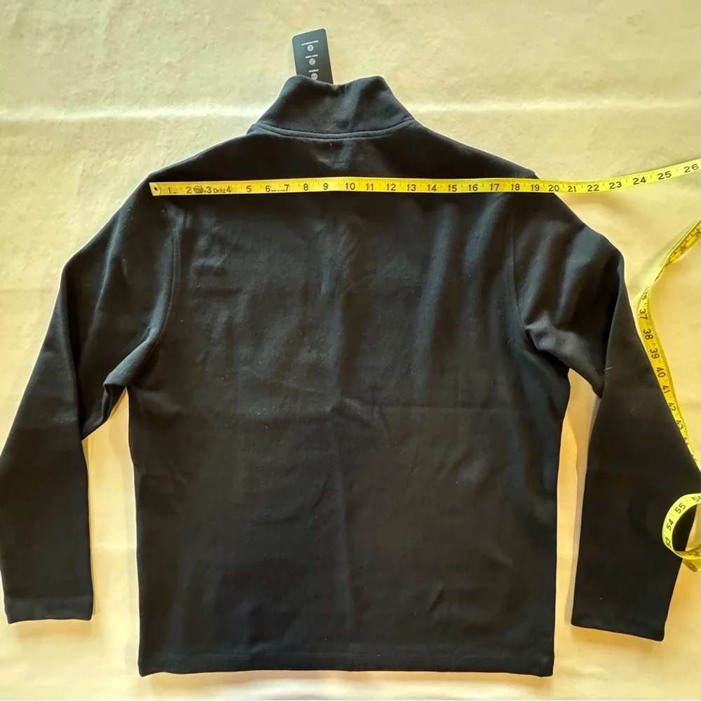 ALFANI Deep Black Quarter-Zip Classic Fit Pullover (Large)